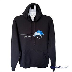 𝅺BITE Me Unisex Black Casual Hoodie Size XLarge